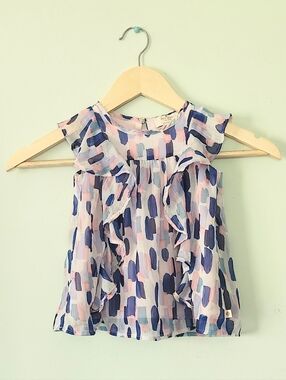 Kate Spade Skirt The Rules Brushstroke Ruffle Dress 12M
